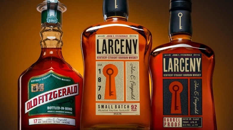 Larceny Old Fitzgerald bourbon bottles lineup