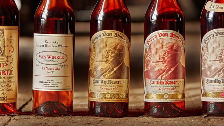 Old Rip Van Winkle bottles lineup