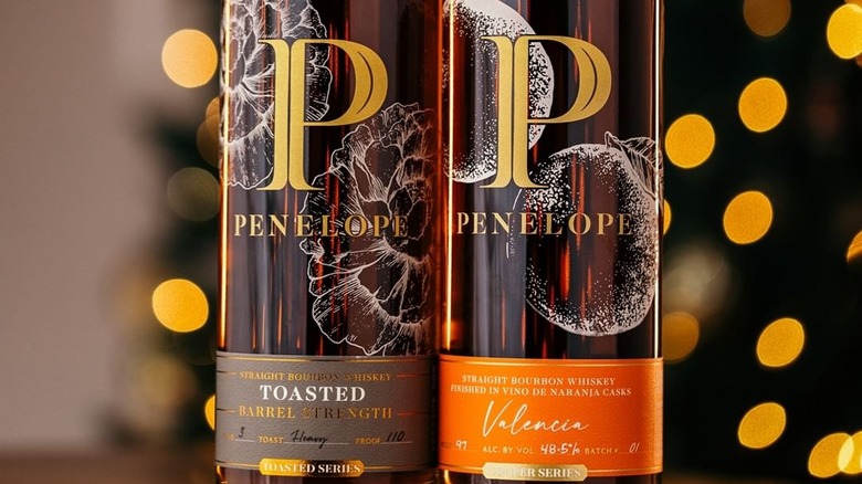 Penelope bourbon bottles labels closeup