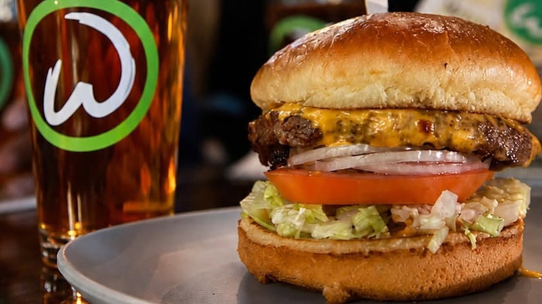 Wahlburgers burger and drink