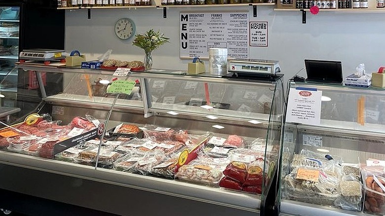 Butcher display case inside Eckerlin Meats