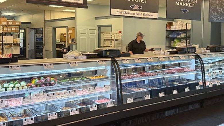 The butcher display case at Vermont Meat and Seafood in Williston.