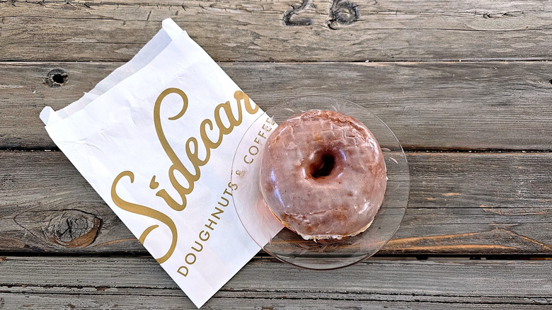 displayed Sidecar donut with package