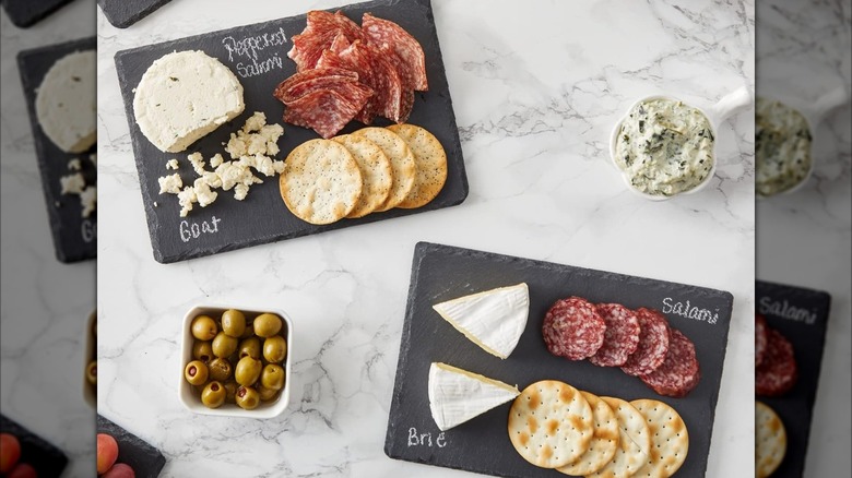 Two Juvale mini slate charcuterie boards