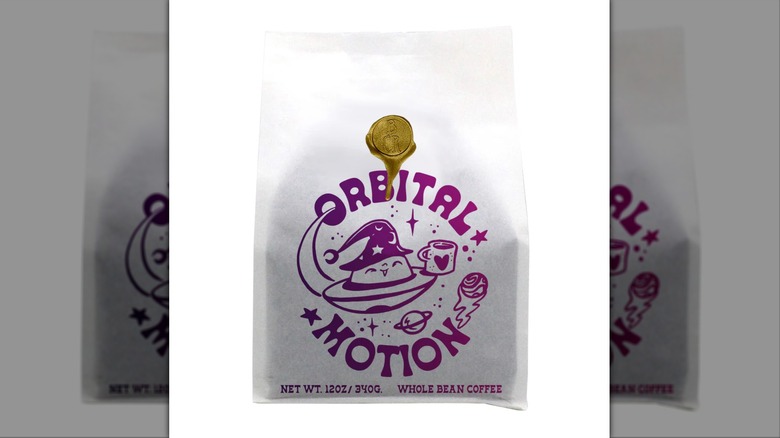 Bag of Brandywine Orbital Motion coffee on white background