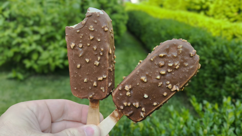 chocolate covered ice cream popsicles