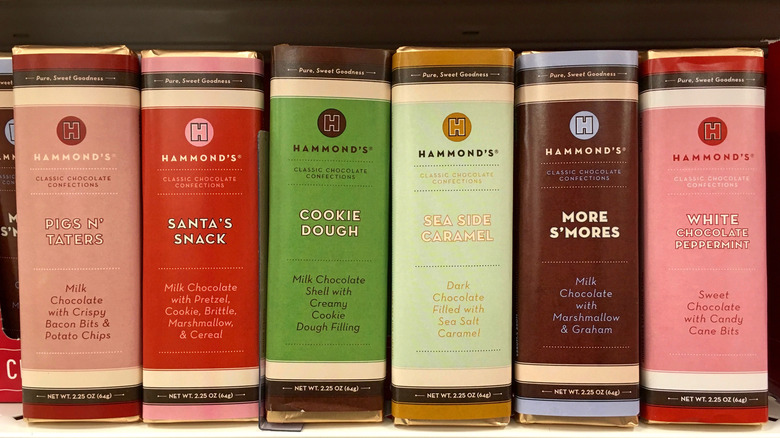 display of Hammond's chocolate bars