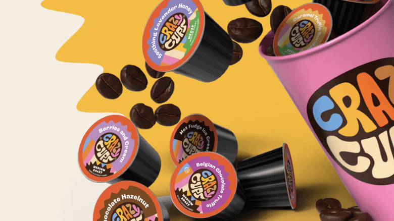 A pile of Crazy Cups coffee pods