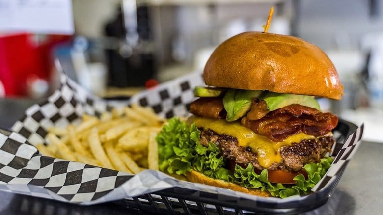 Burger at Nick's Cafe