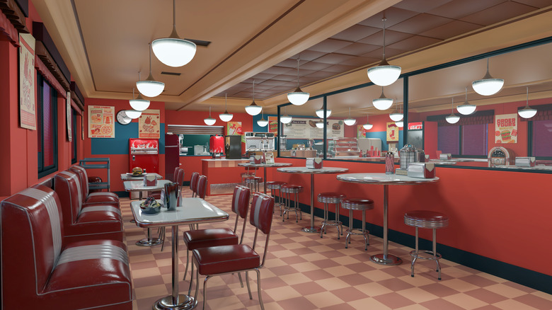Typical diner interior
