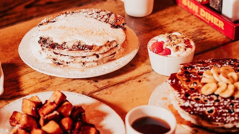 Breakfast spread at the Sun Diner