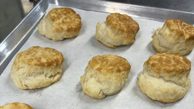 Biscuits on a baking tray