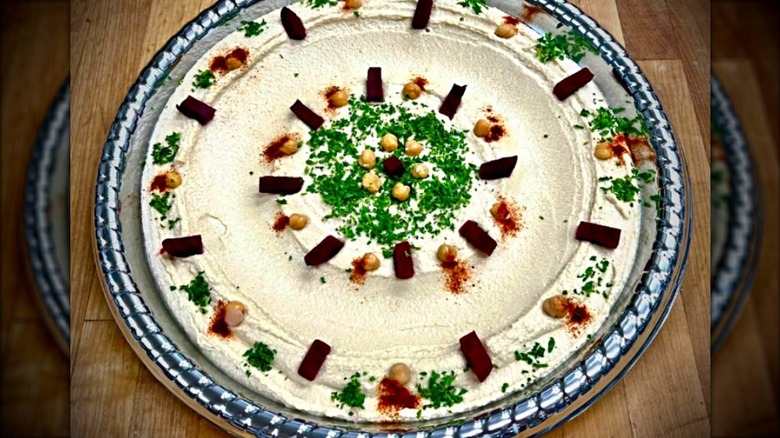 Hummus plate at Alforon restaurant