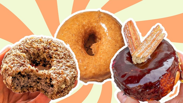 trio of assorted donuts