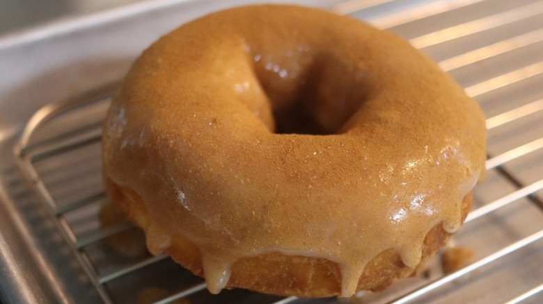 Honey and cinnamon glazed donut