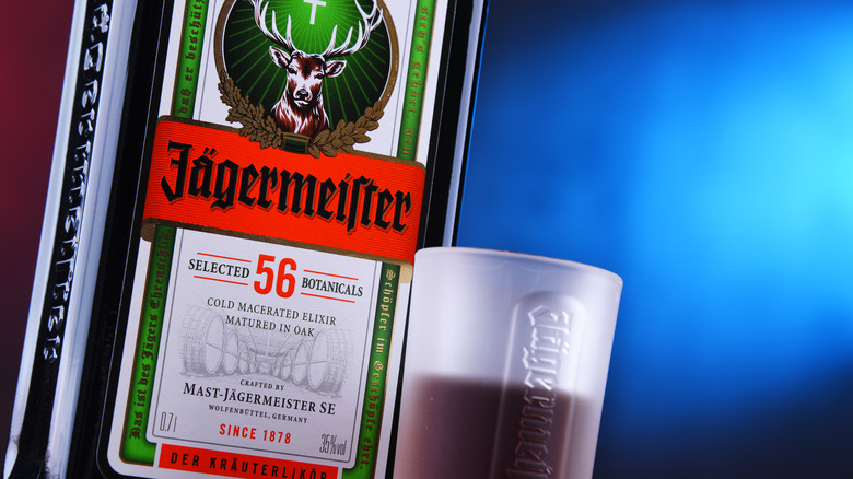 Jägermeister bottle with shot