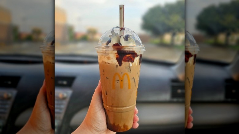 large McDonald's iced mocha latte
