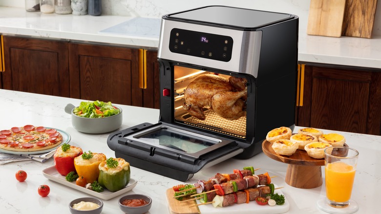 Air fryer with variety of foods