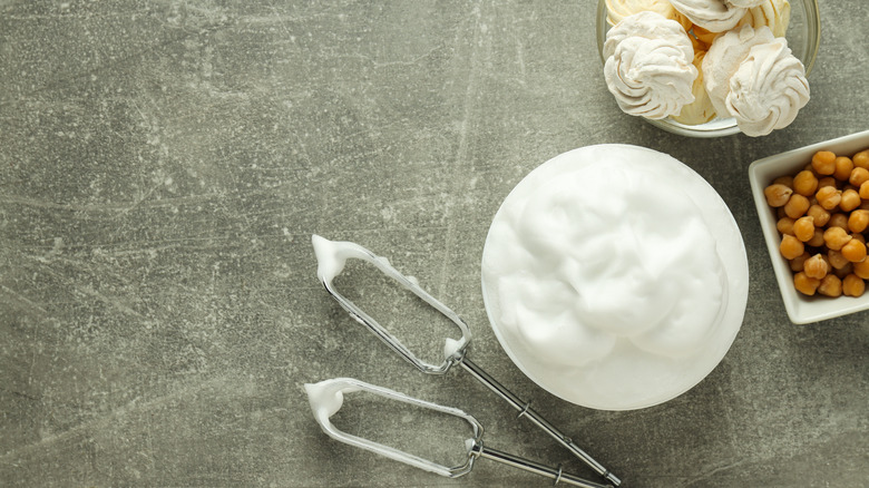 Aquafaba with chickpeas and meringue