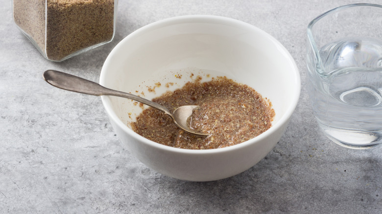 Bowl of flax egg with water