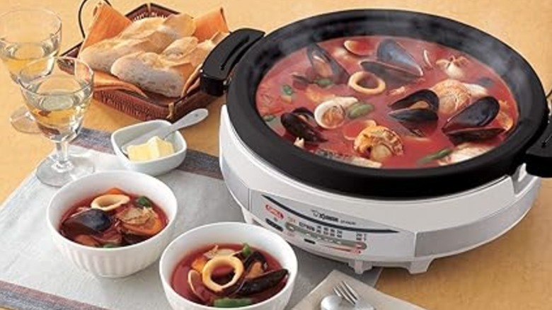 A Zojirushi electric skillet