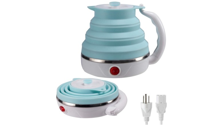 Foldable T-magitic electric kettle against a white background