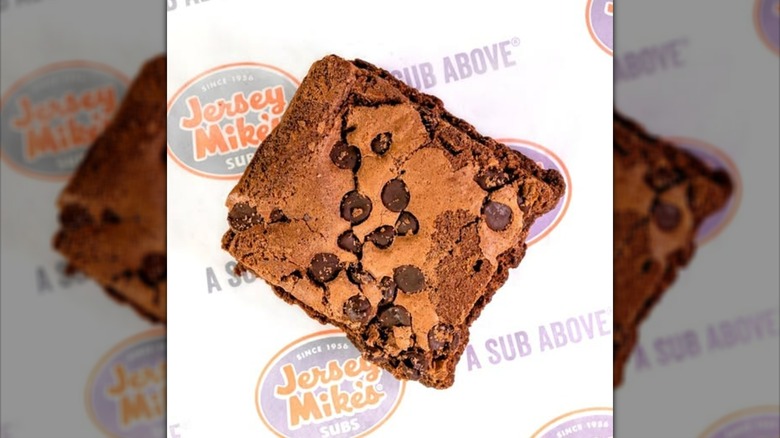 Jersey Mike's Chocolate Brownie on branded background
