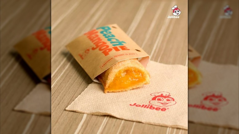 Jollibee Peach Mango Pie in branded cardboard packaging
