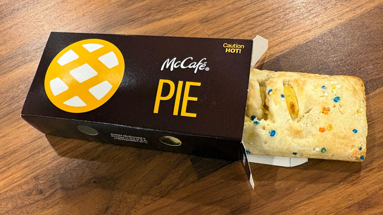 McDonald's Holiday Pie in cardboard packaging