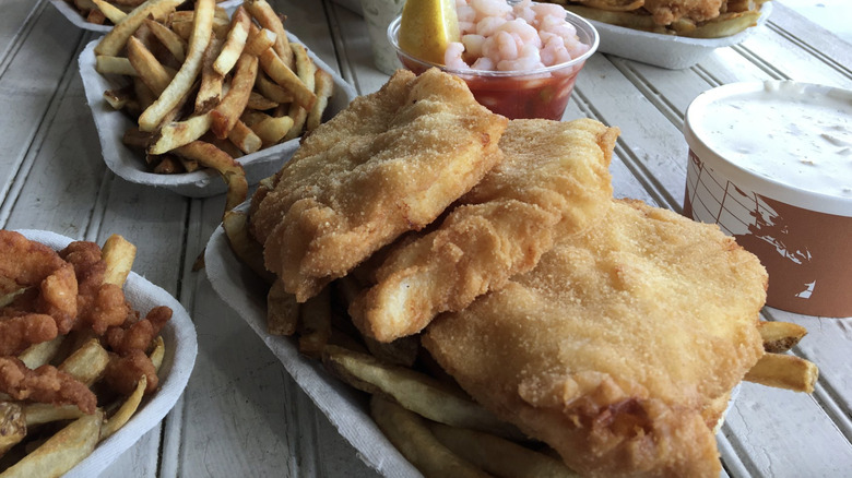 Fried fish and shrimp cocktail