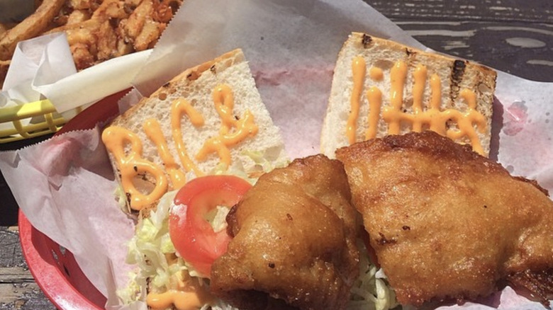 Fish and chips sandwich