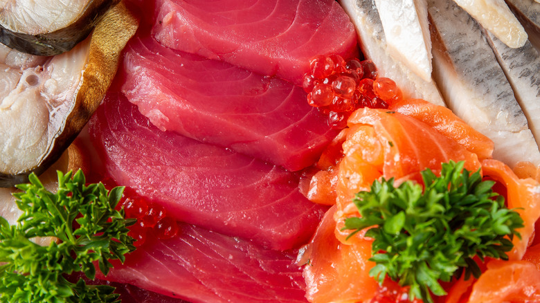 Array of fresh seafood