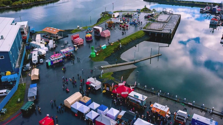 View of the Kodiak Crab Festival by the water