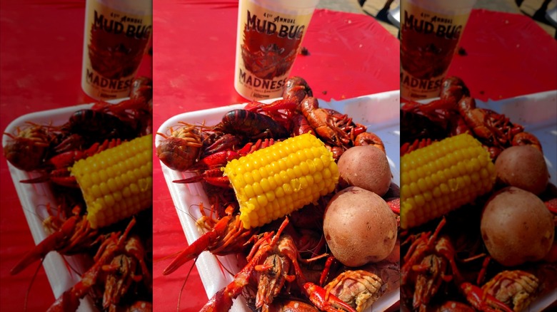 Louisiana crawfish boil at the Mudbug Madness Festival
