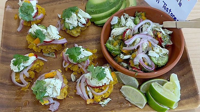 Crab aguachile samples at the National Hard Crab Derby