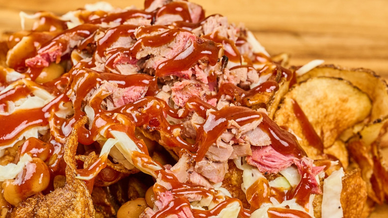 BBQ brisket with kettle chips at Bluegrass and BBQ at Silver Dollar City