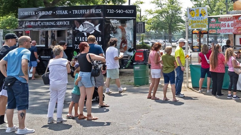 People lining up for food at the Jersey Shore Food Truck Festival