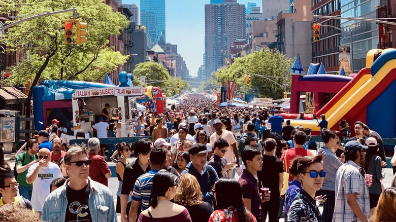 Crowds at the 9th Avenue International Food Festival