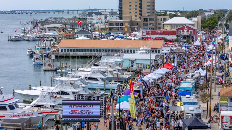 View of the North Carolina Seafood Festival at the marina