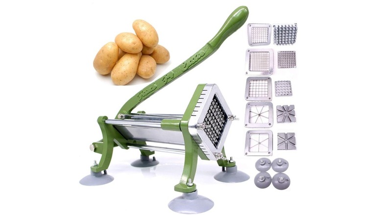 A Shsycer french fry cutter and blades