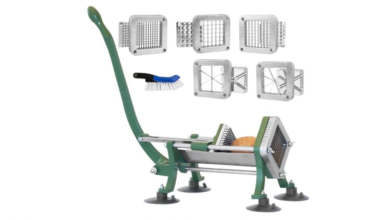 A Tiger Chef french fry cutter and blades