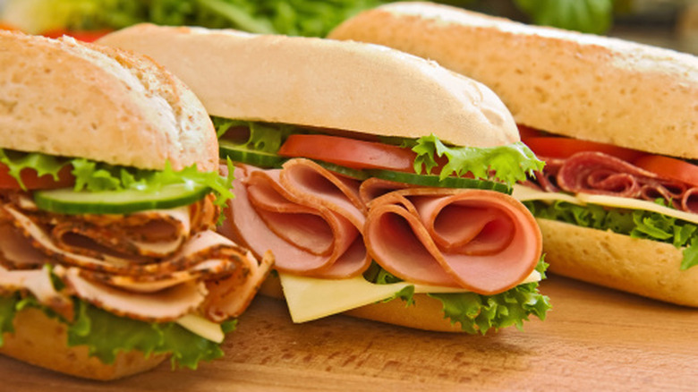 selection of sub sandwiches