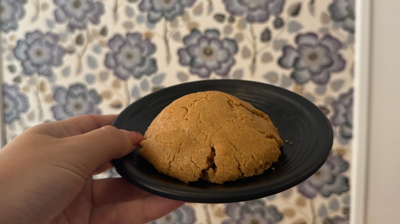 Culture Espresso peanut butter cookie on plate in coffee shop
