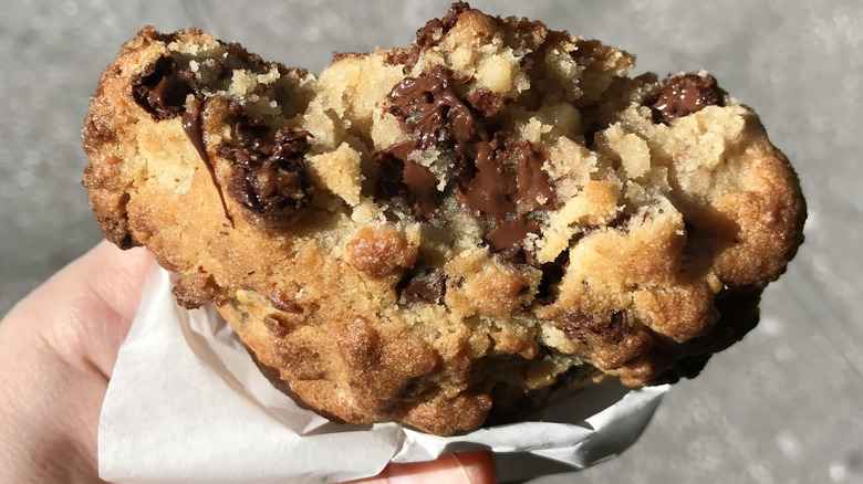 Gluten free cookies with skyline in background