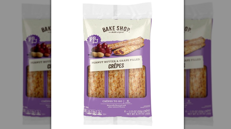 A bag of peanut butter and jelly-filled crepes from Aldi