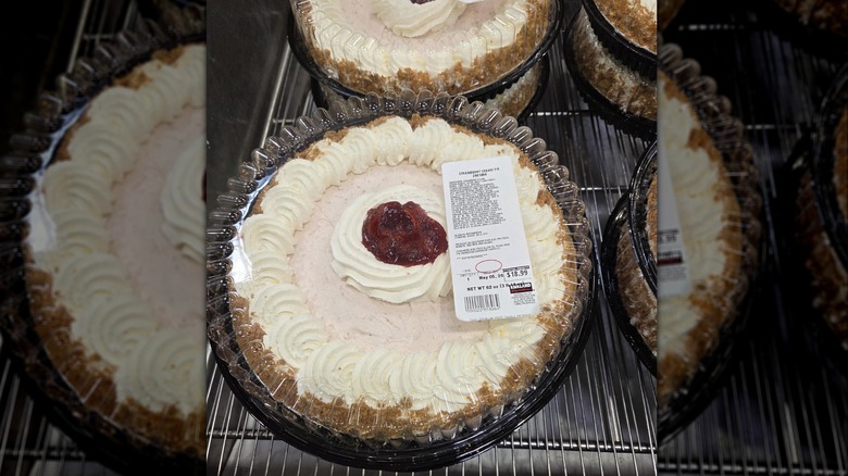 Kirkland Signature Strawberry Cream Pie in a display case