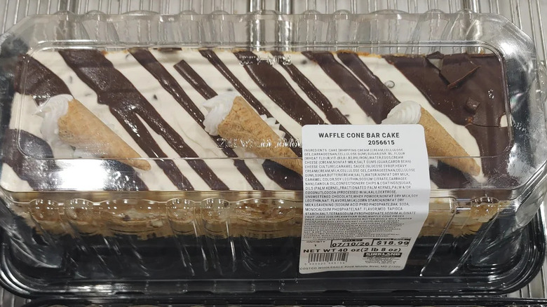 Two Kirkland Signature Waffle Cone Bar Cakes on a counter