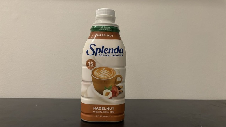 Splenda hazelnut creamer on table