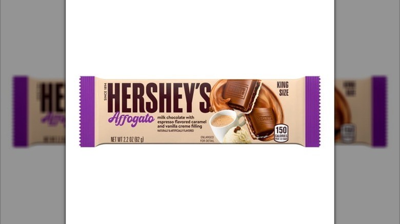 Hershey's Affogato chocolate bar on a white background