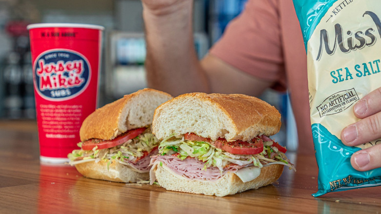 Jersey Mike's sub and drink